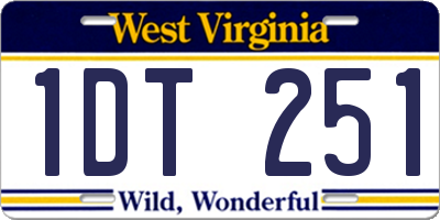 WV license plate 1DT251