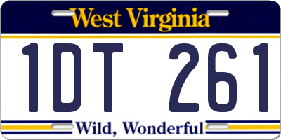 WV license plate 1DT261