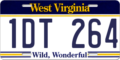 WV license plate 1DT264