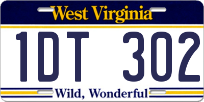 WV license plate 1DT302