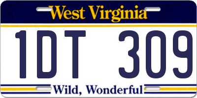 WV license plate 1DT309
