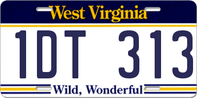 WV license plate 1DT313