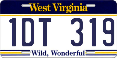 WV license plate 1DT319