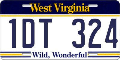 WV license plate 1DT324