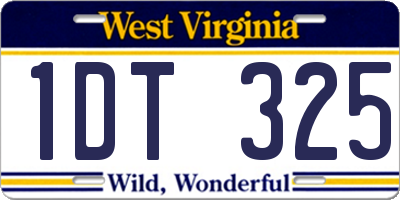 WV license plate 1DT325