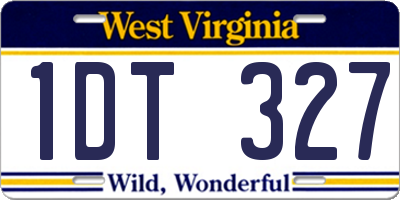WV license plate 1DT327