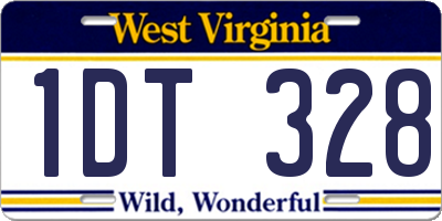 WV license plate 1DT328