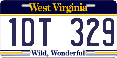 WV license plate 1DT329