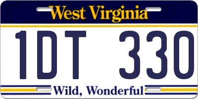 WV license plate 1DT330