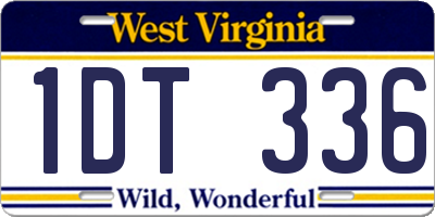 WV license plate 1DT336