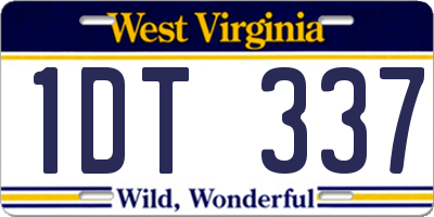 WV license plate 1DT337