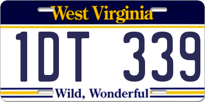 WV license plate 1DT339