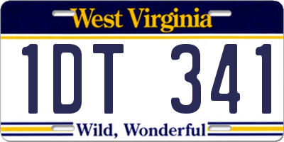 WV license plate 1DT341