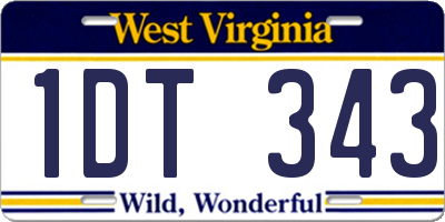 WV license plate 1DT343