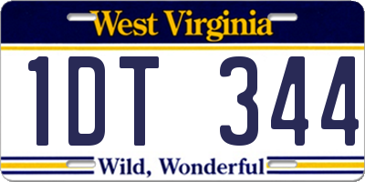 WV license plate 1DT344