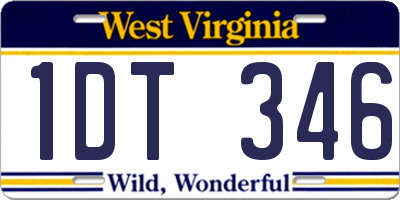WV license plate 1DT346