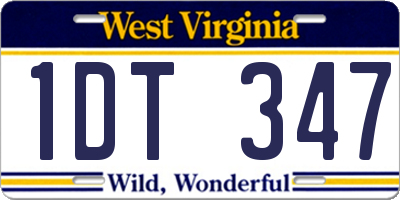 WV license plate 1DT347