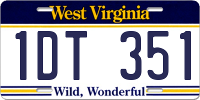 WV license plate 1DT351