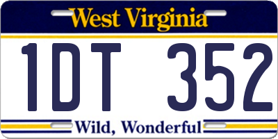 WV license plate 1DT352