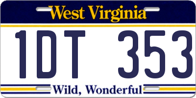 WV license plate 1DT353
