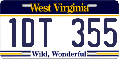 WV license plate 1DT355