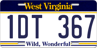 WV license plate 1DT367