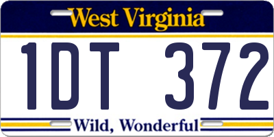 WV license plate 1DT372