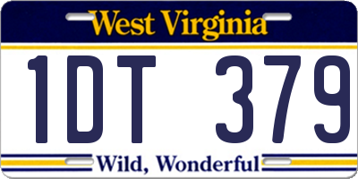 WV license plate 1DT379
