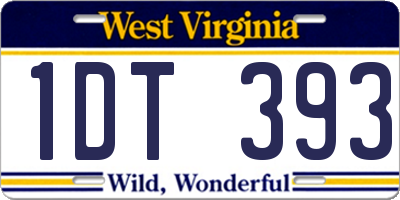 WV license plate 1DT393