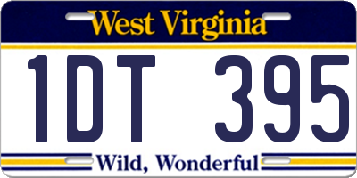 WV license plate 1DT395