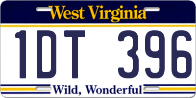 WV license plate 1DT396