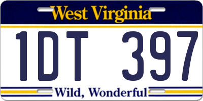 WV license plate 1DT397