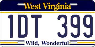 WV license plate 1DT399