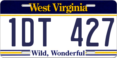 WV license plate 1DT427