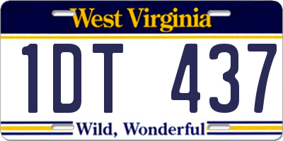 WV license plate 1DT437