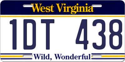 WV license plate 1DT438