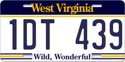 WV license plate 1DT439