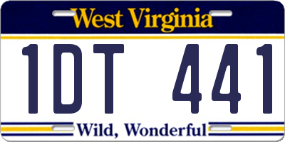WV license plate 1DT441