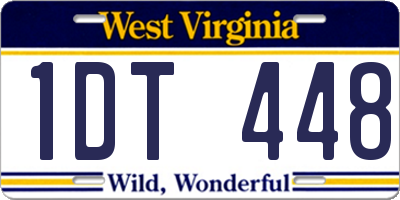 WV license plate 1DT448
