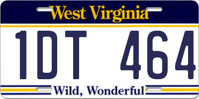 WV license plate 1DT464