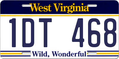 WV license plate 1DT468