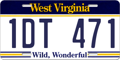 WV license plate 1DT471
