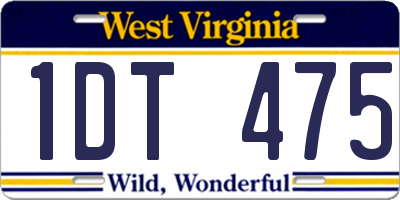 WV license plate 1DT475