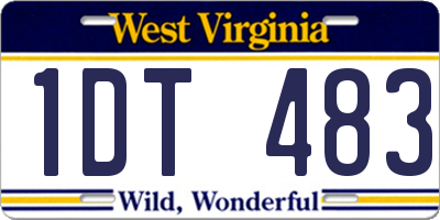 WV license plate 1DT483