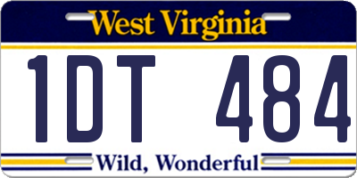 WV license plate 1DT484