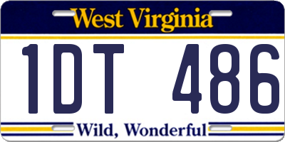 WV license plate 1DT486