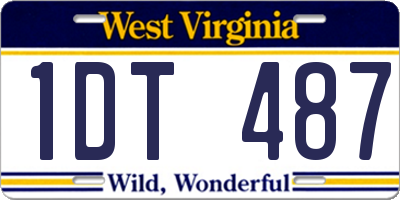 WV license plate 1DT487
