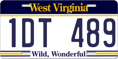 WV license plate 1DT489
