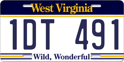 WV license plate 1DT491