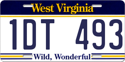 WV license plate 1DT493